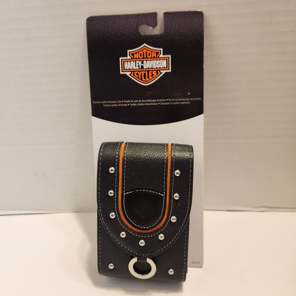 Harley-Davidson Premium Leather Camera/Device Accessory Case with Studded Design